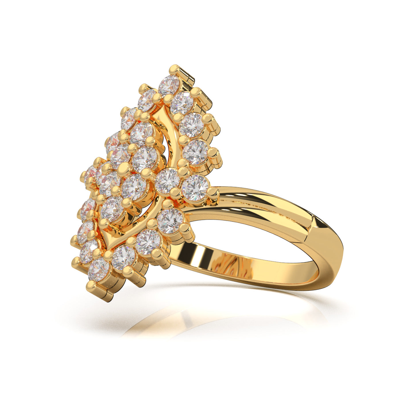 0.90 ct Moissanite Fancy Rings in 14k Yellow Gold