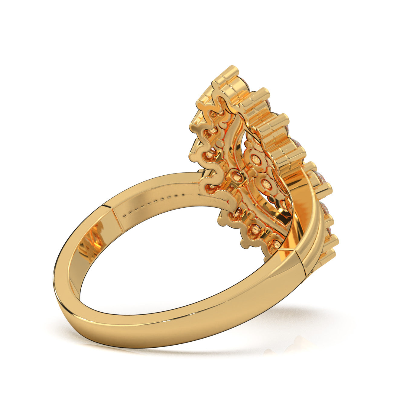 0.90 ct Natural Diamond Fancy Rings in 14k Yellow Gold