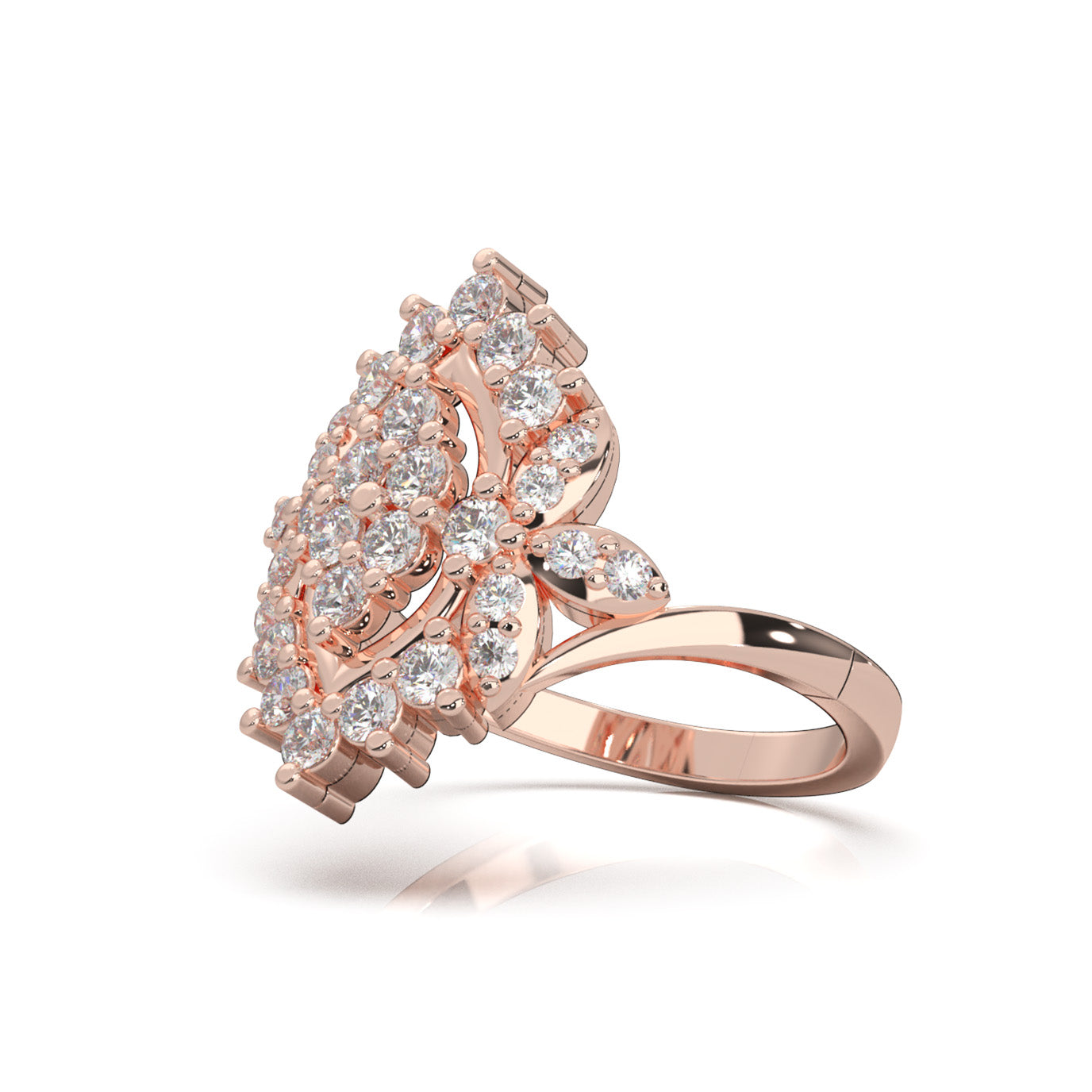 1.00 ct Moissanite Fancy Rings in 14k Rose Gold