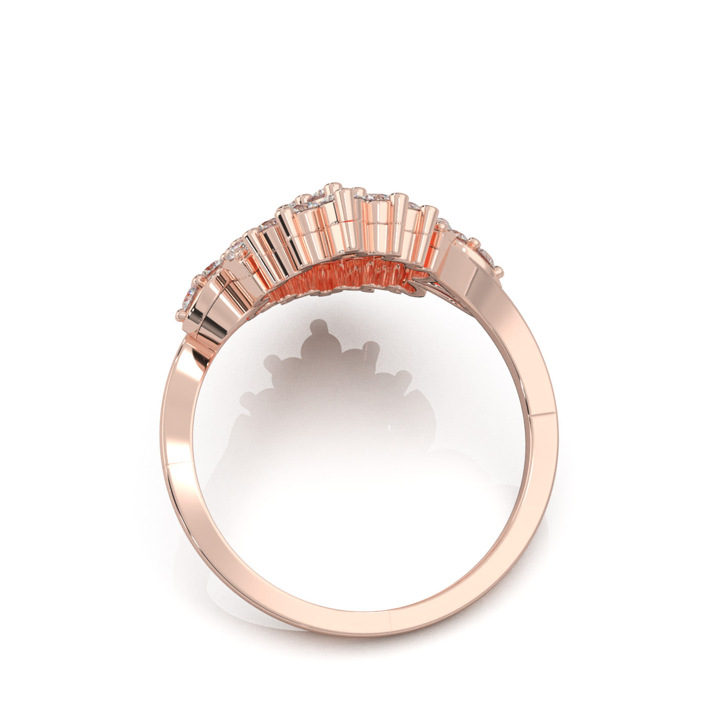1.00 ct Moissanite Fancy Rings in 14k Rose Gold