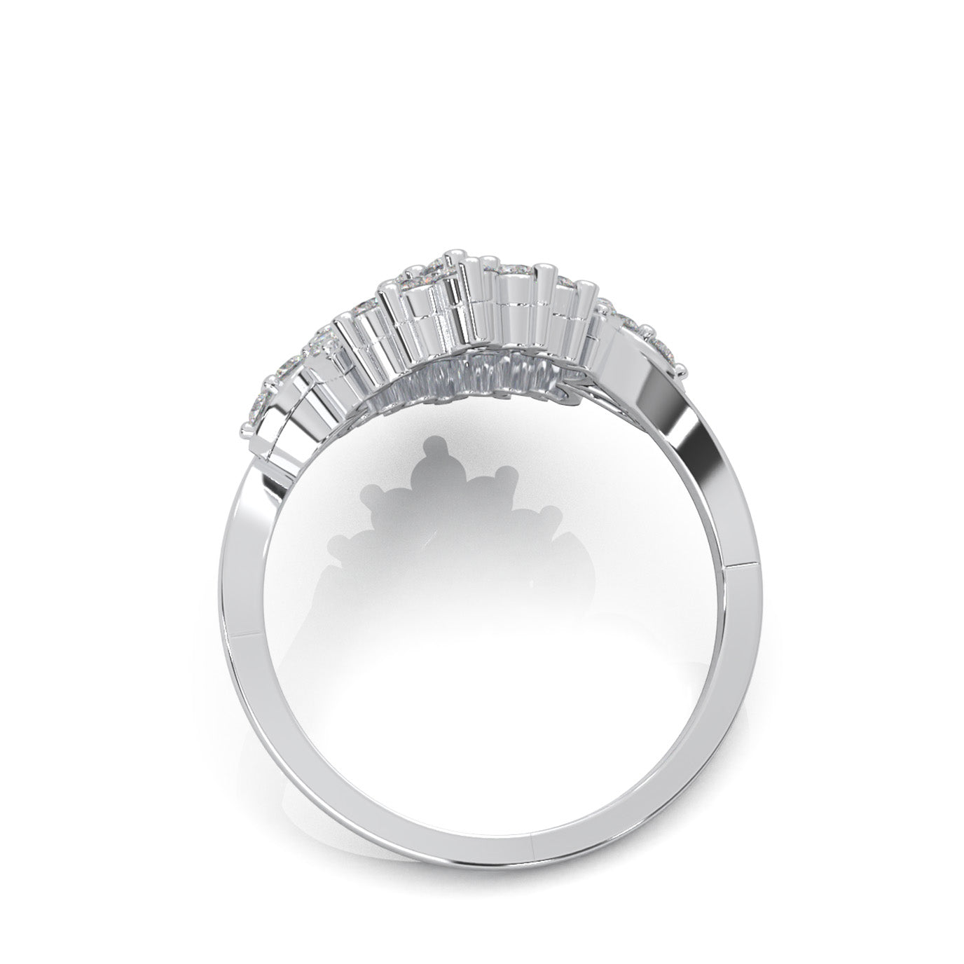 1.00 ct Natural Diamond Fancy Rings in 14k White Gold