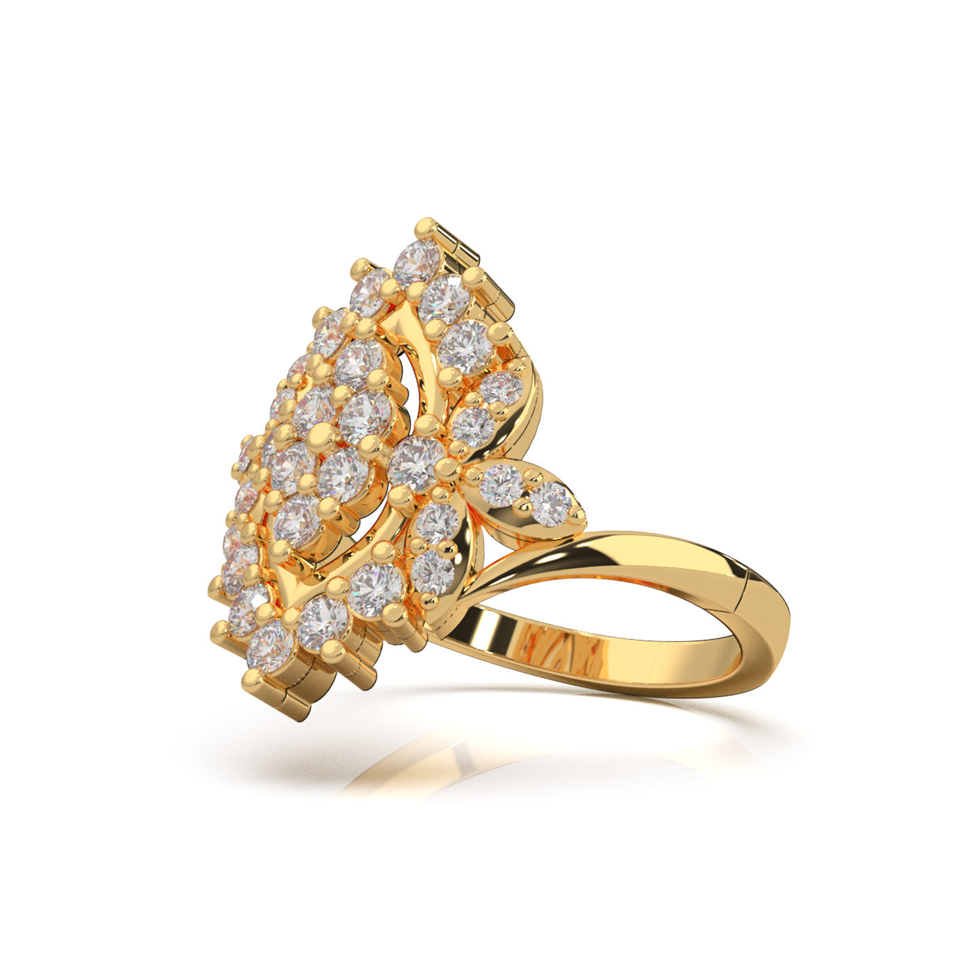 1.00 ct Natural Diamond Fancy Rings in 10k Yellow Gold
