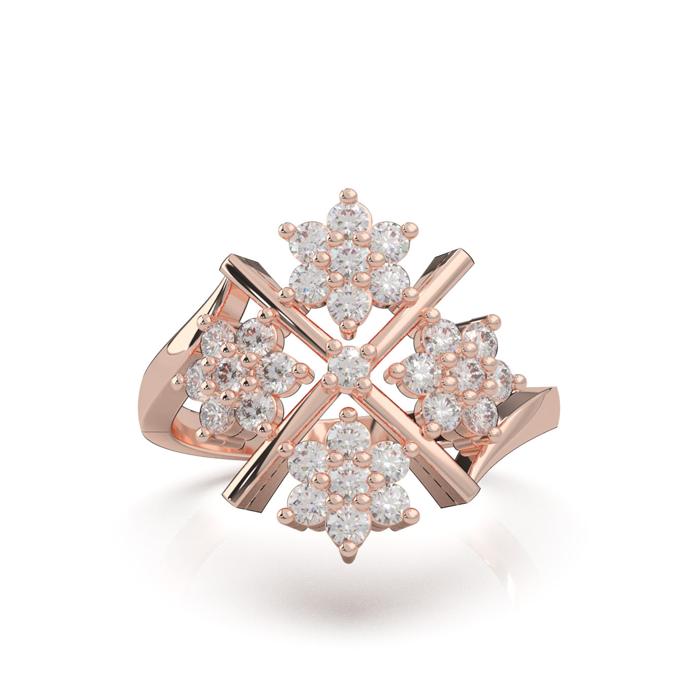 1.00 ct Natural Diamond Fancy Rings in 14k Rose Gold