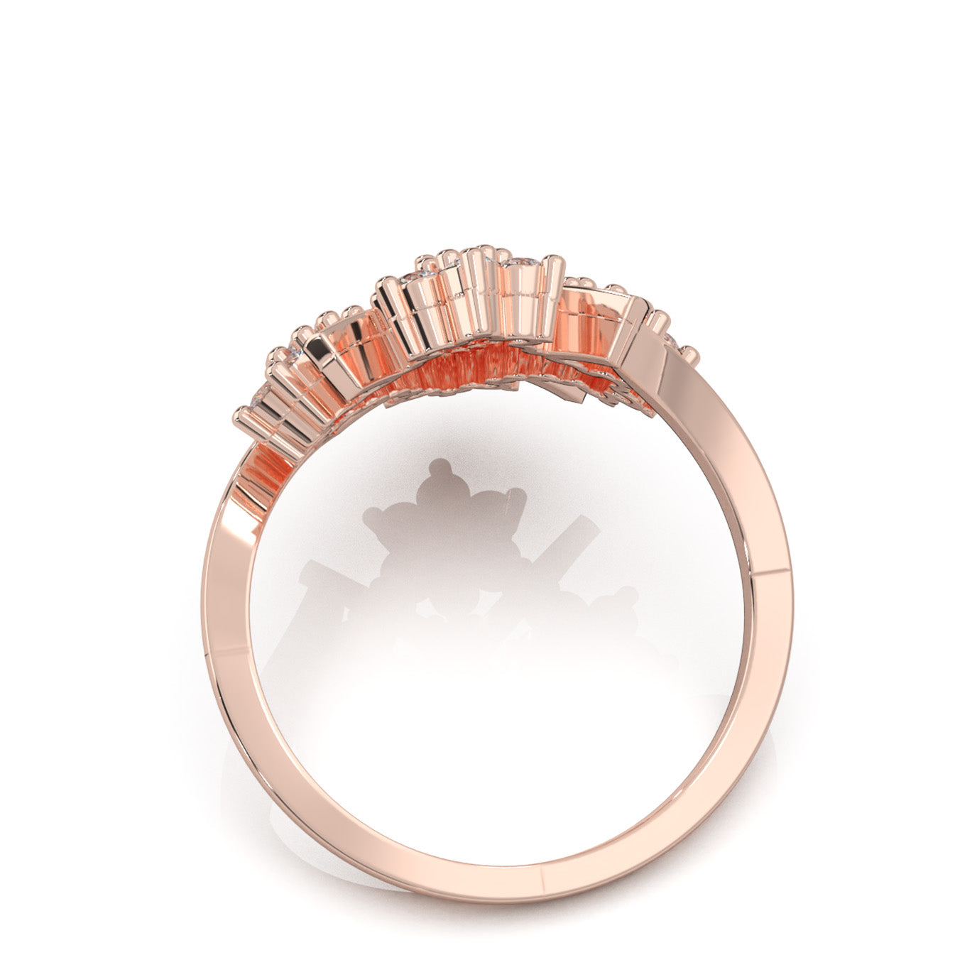 1.00 ct Moissanite Fancy Rings in 14k Rose Gold