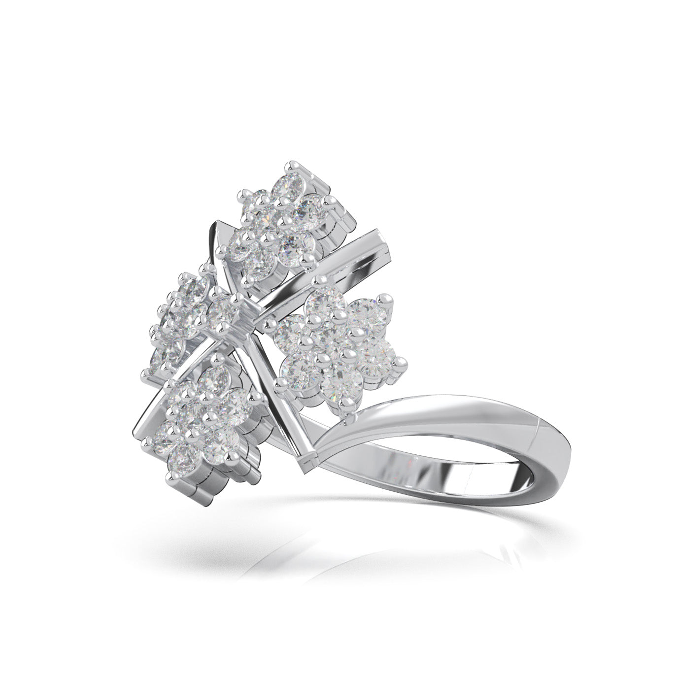 1.00 ct Moissanite Fancy Rings in 10k White Gold