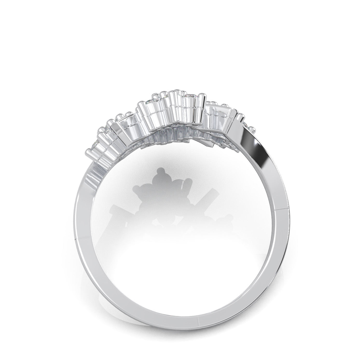 1.00 ct Moissanite Fancy Rings in 14k White Gold