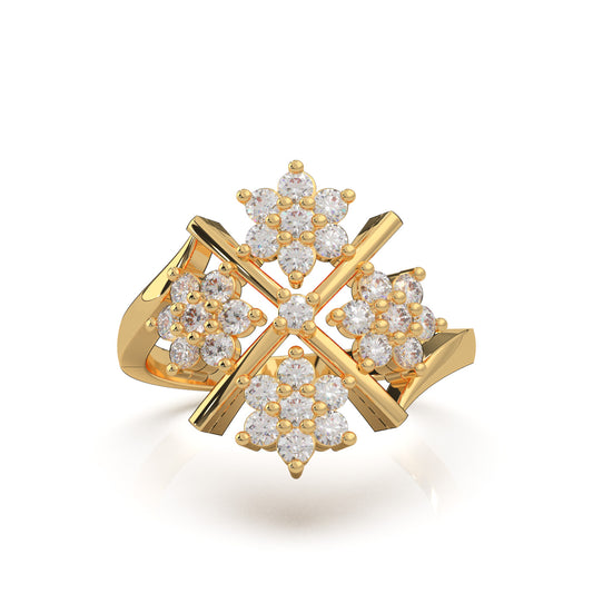 1.00 ct Natural Diamond Fancy Rings in 10k Yellow Gold