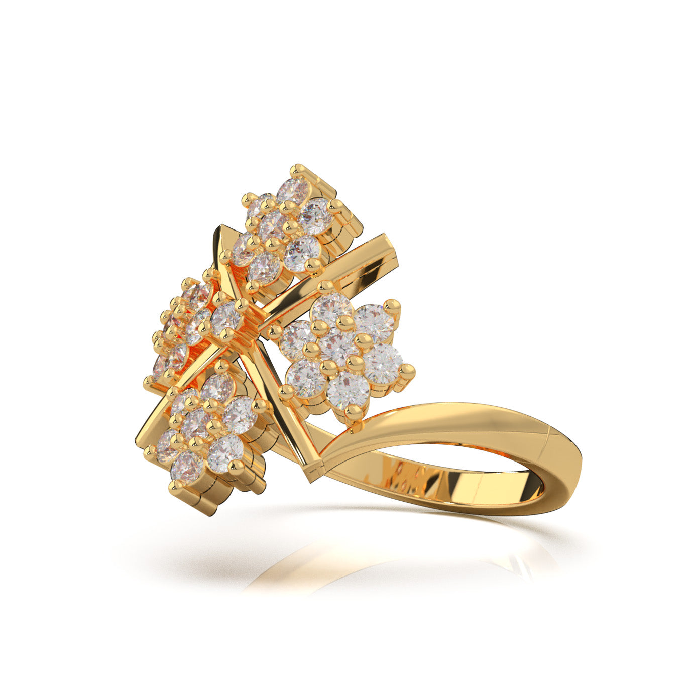 1.00 ct Moissanite Fancy Rings in 14k Yellow Gold