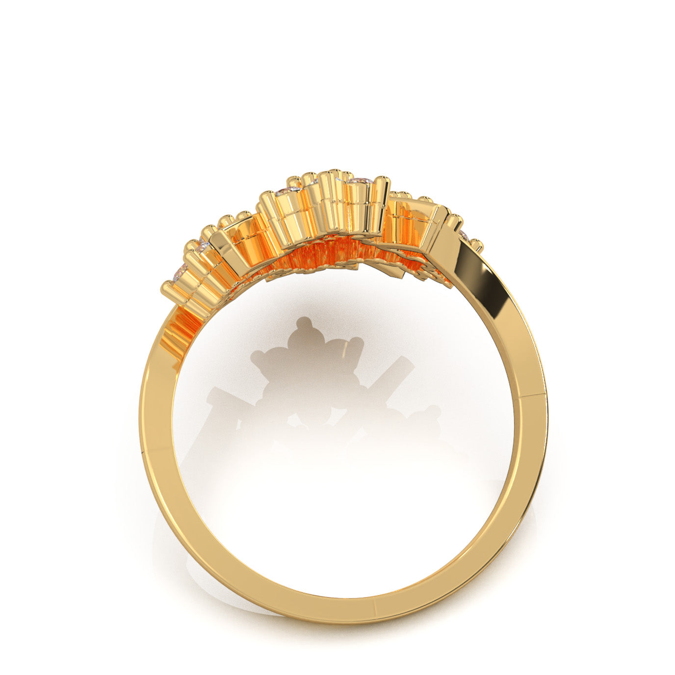 1.00 ct Moissanite Fancy Rings in 14k Yellow Gold