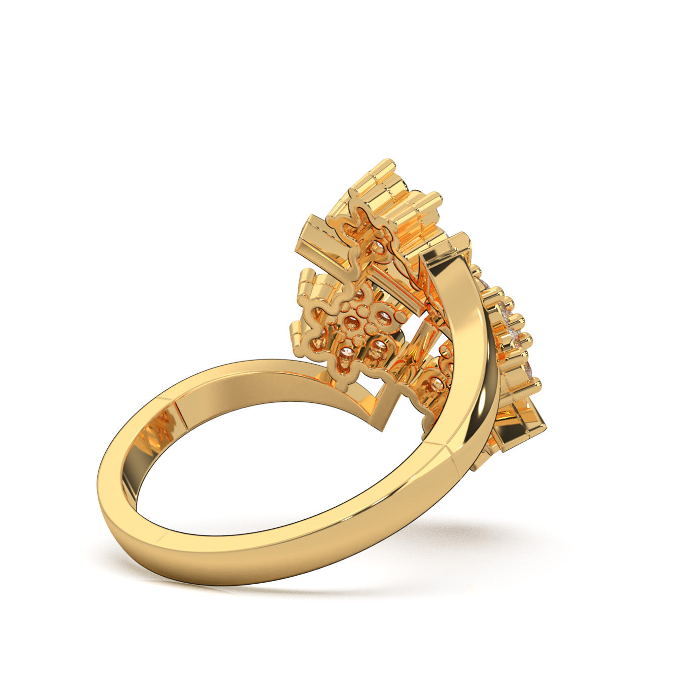 1.00 ct Moissanite Fancy Rings in 10k Yellow Gold