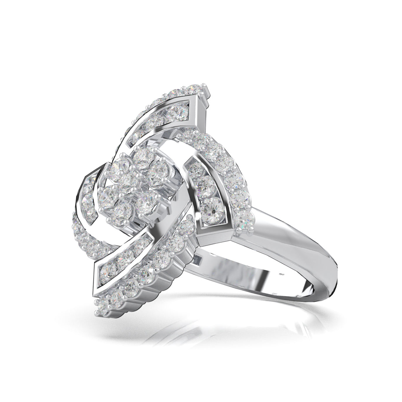 1.00 ct Moissanite Fancy Rings in 14k White Gold