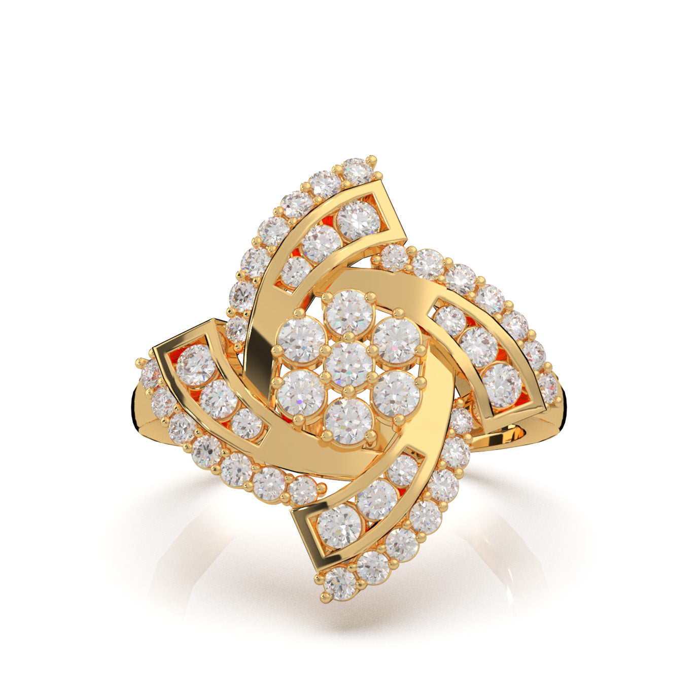 1.00 ct Natural Diamond Fancy Rings in 14k Yellow Gold