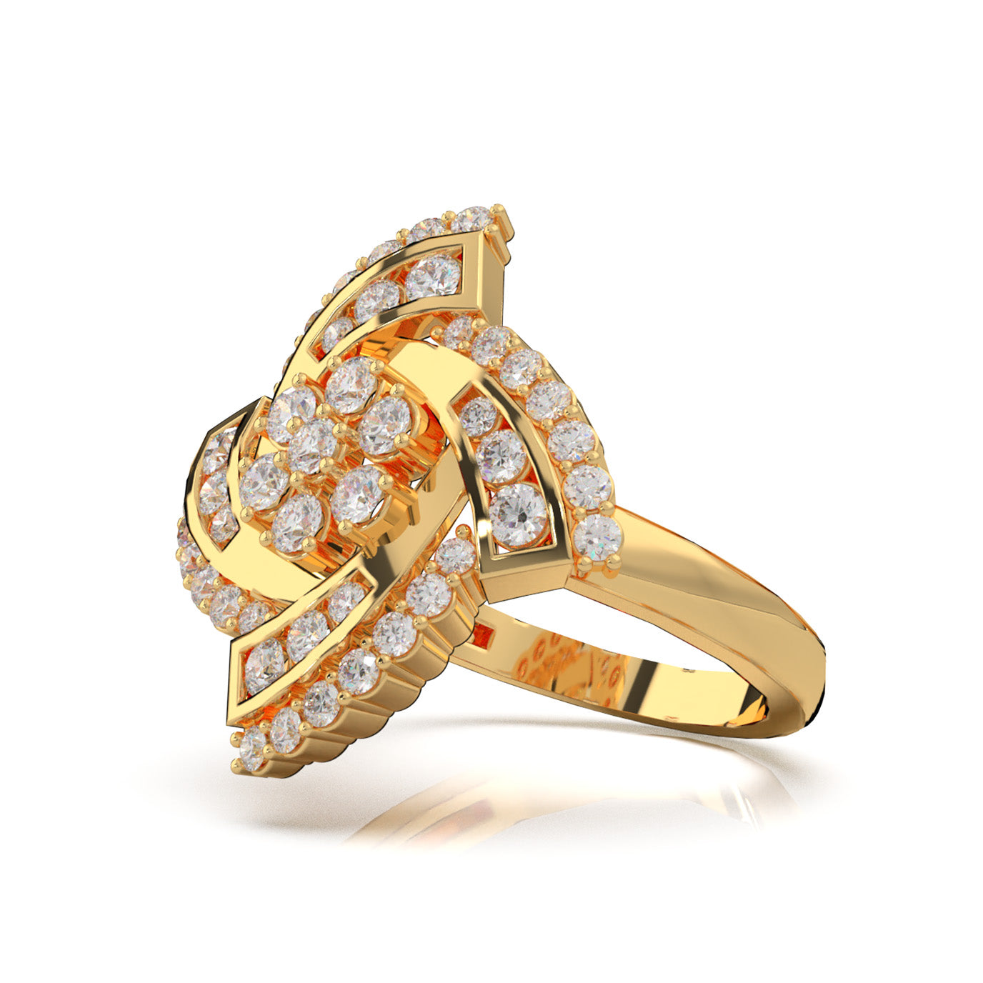 1.00 ct Moissanite Fancy Rings in 14k Yellow Gold