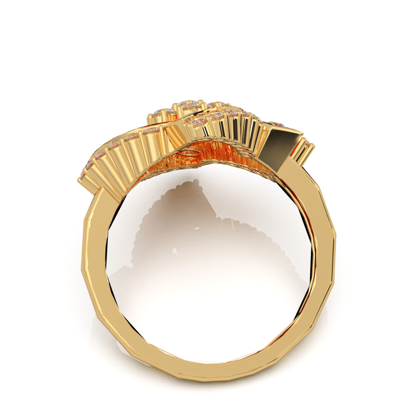 1.00 ct Moissanite Fancy Rings in 10k Yellow Gold