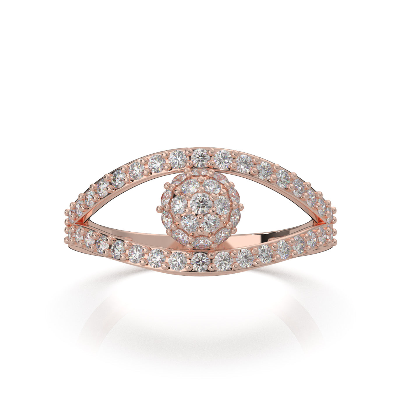 0.75 ct Natural Diamond Fancy Rings in 10k Rose Gold