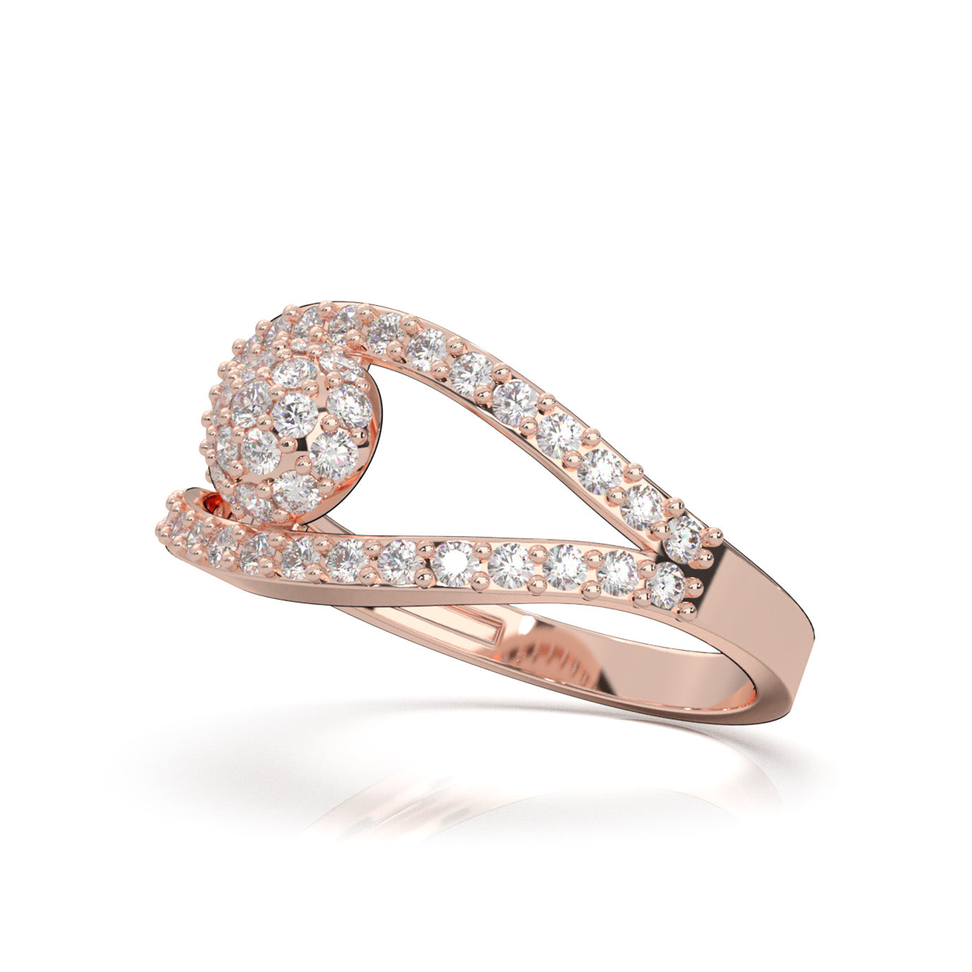 0.75 ct Natural Diamond Fancy Rings in 10k Rose Gold
