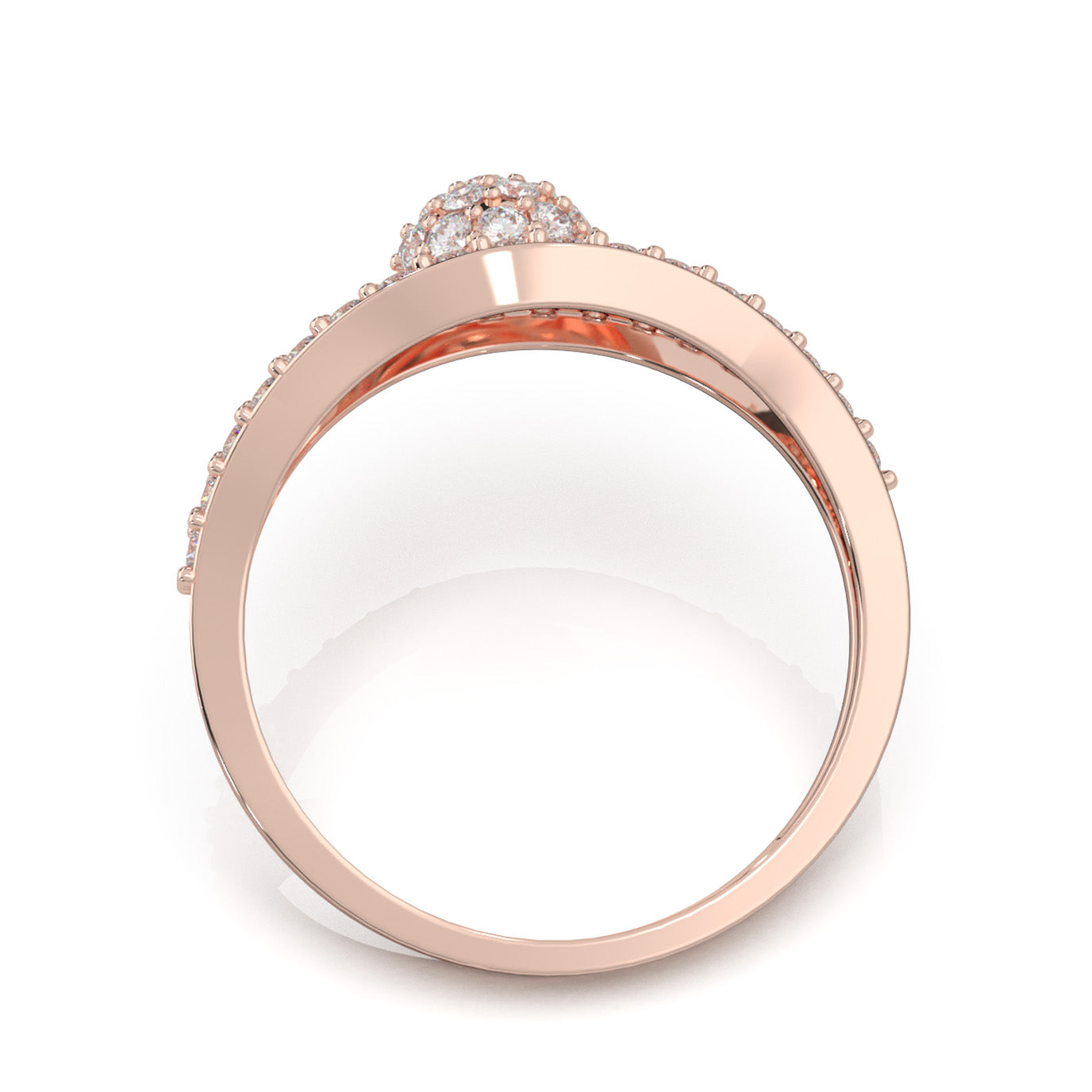 0.75 ct Natural Diamond Fancy Rings in 14k Rose Gold