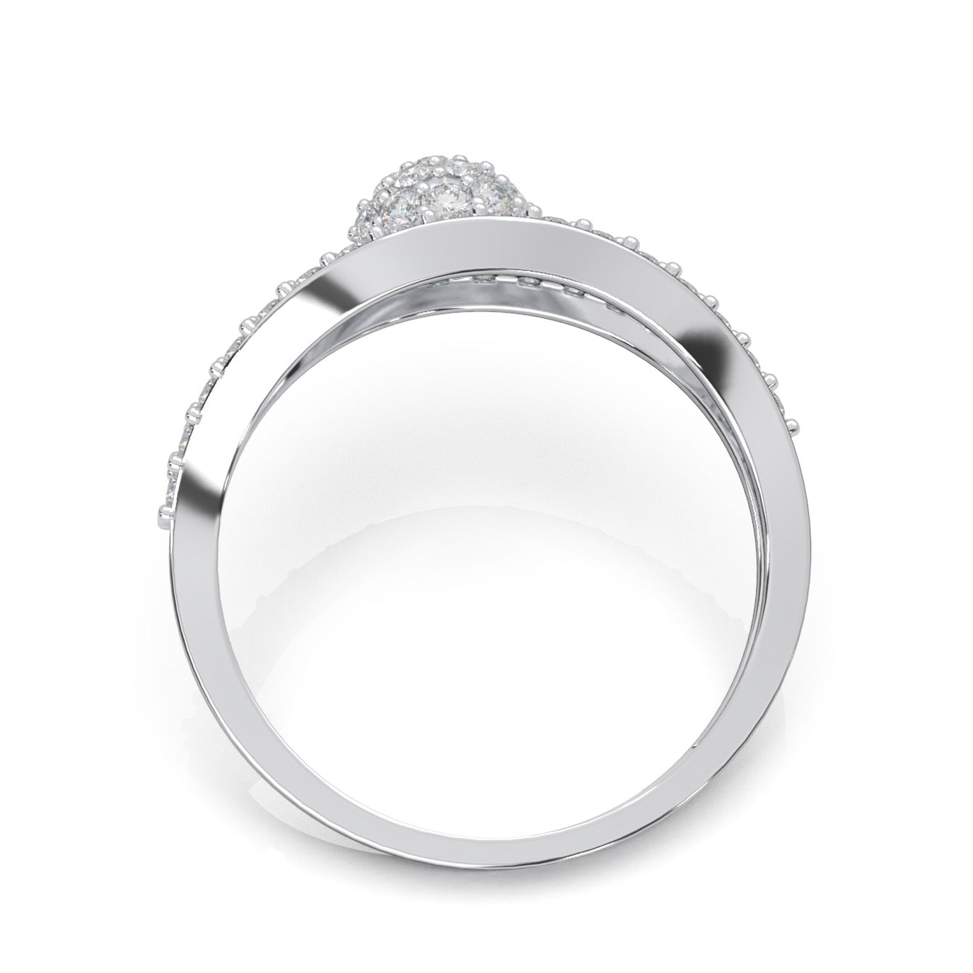 0.75 ct Moissanite Fancy Rings in 14k White Gold