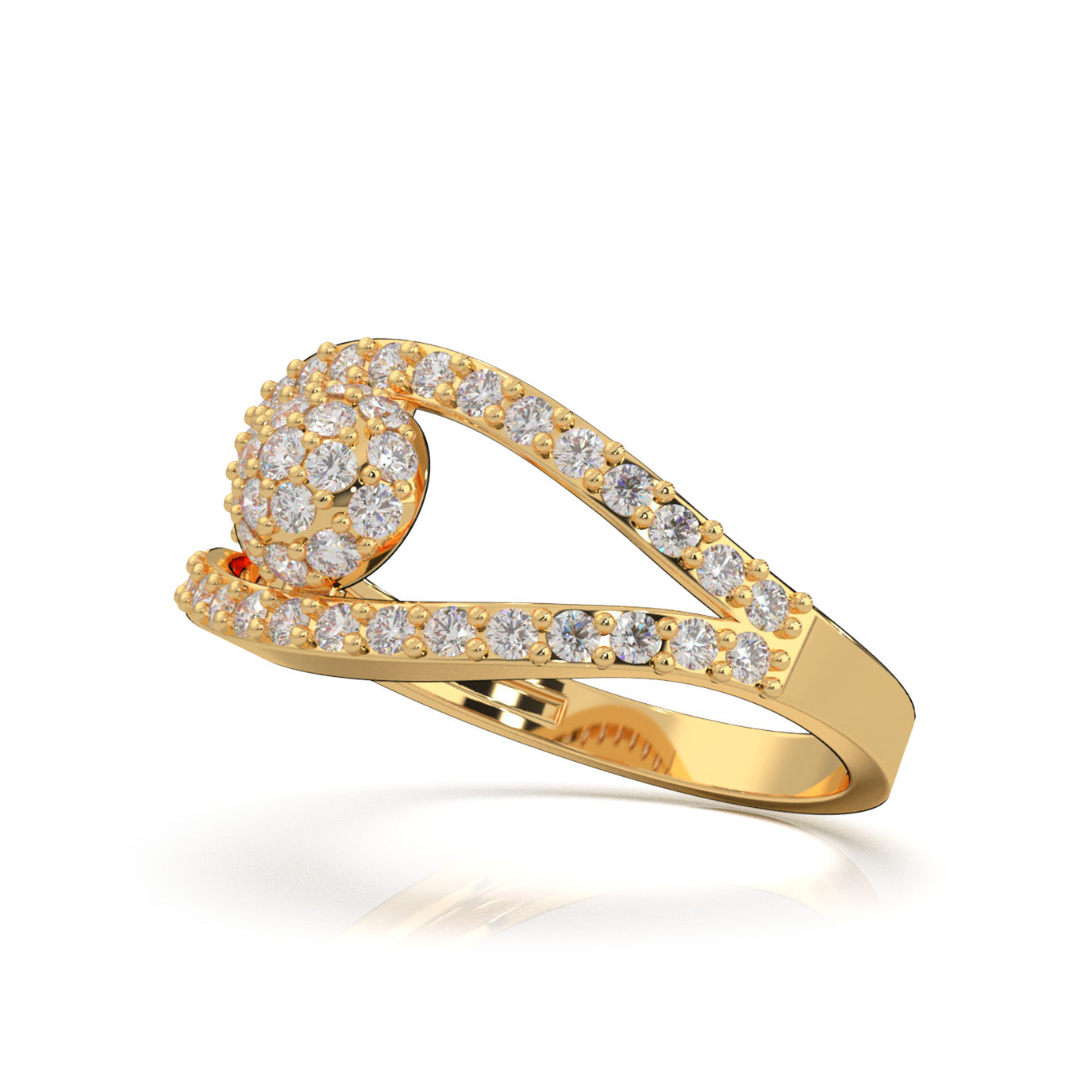 0.75 ct Natural Diamond Fancy Rings in 10k Yellow Gold