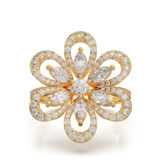 1.60 ct Lab Grown Diamond Fancy Rings in 14k Yellow Gold