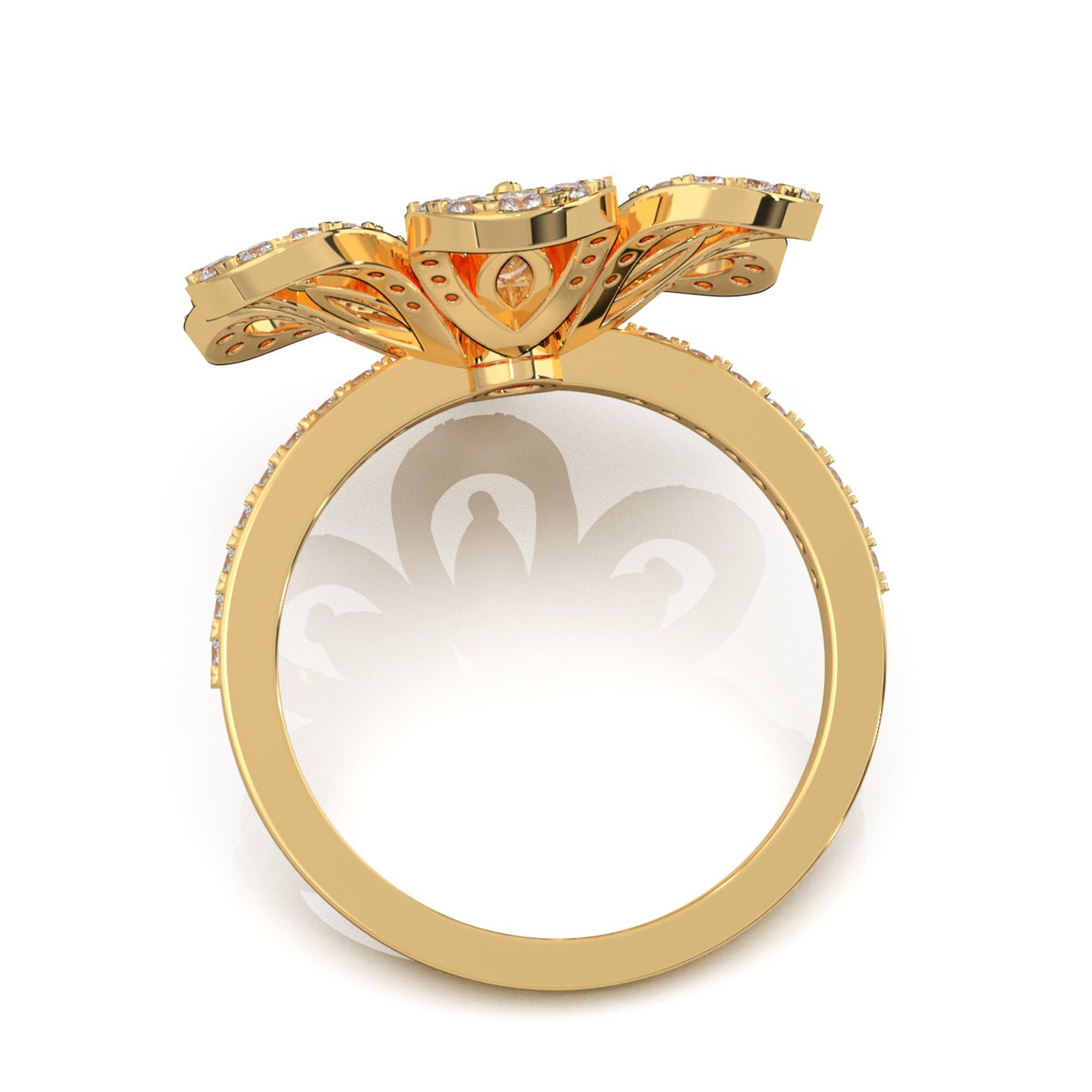 1.60 ct Moissanite Fancy Rings in 14k Yellow Gold