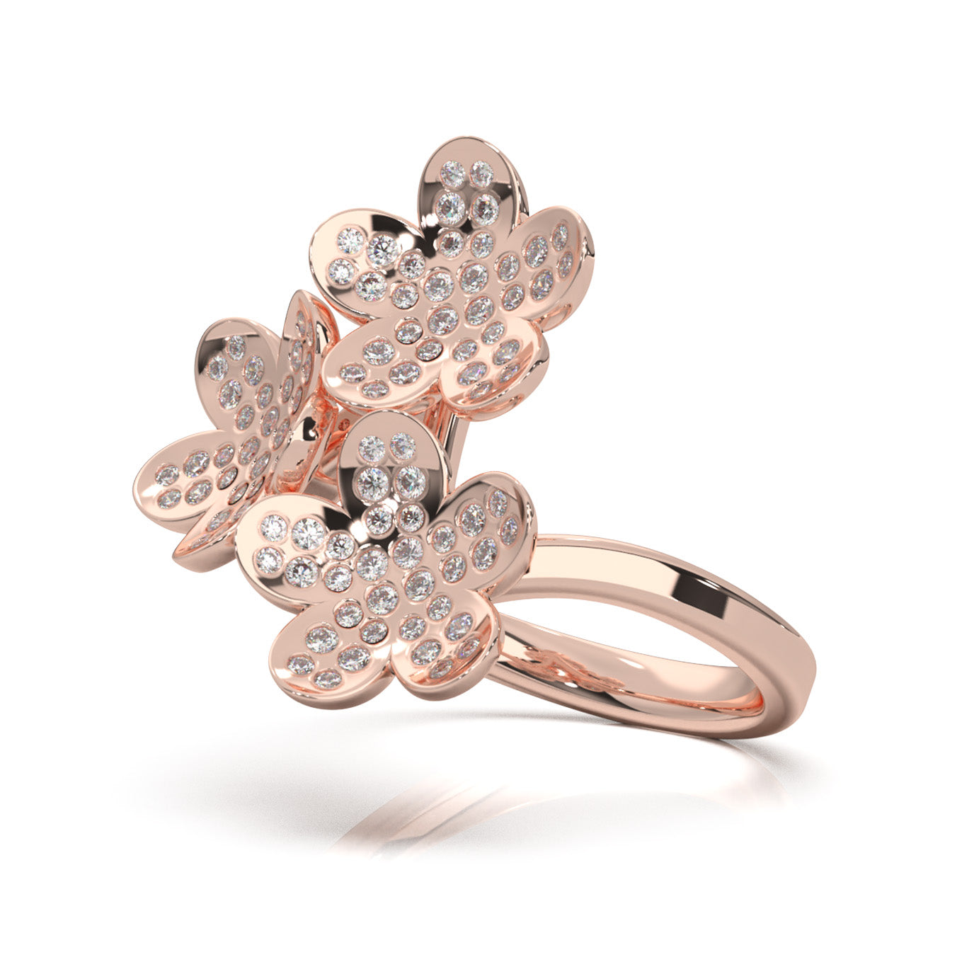 0.75 ct Moissanite Fancy Rings in 14k Rose Gold