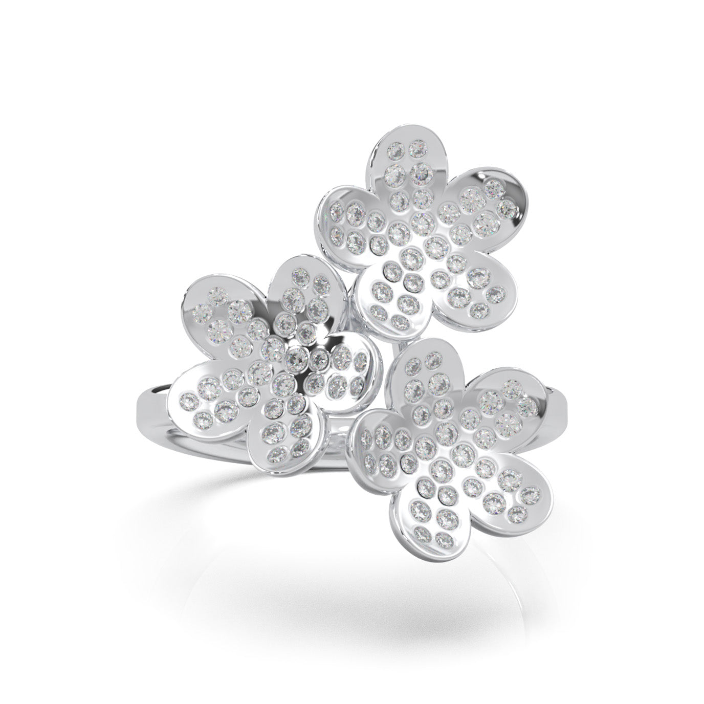 0.75 ct Natural Diamond Fancy Rings in 14k White Gold