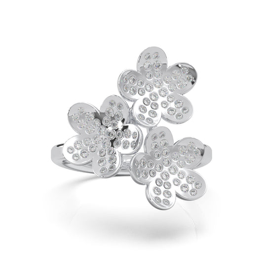 0.75 ct Natural Diamond Fancy Rings in 14k White Gold