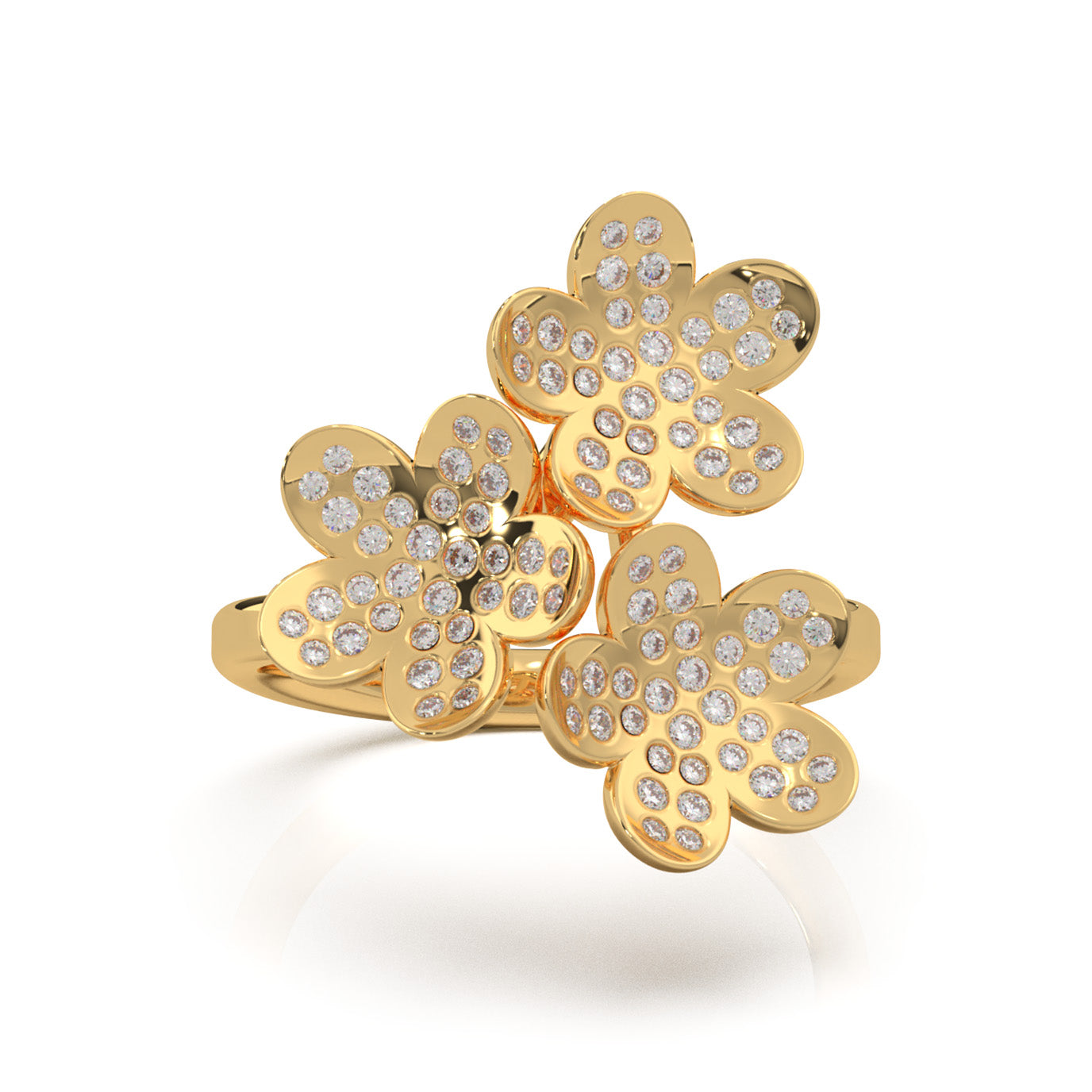 0.75 ct Moissanite Fancy Rings in 14k Yellow Gold