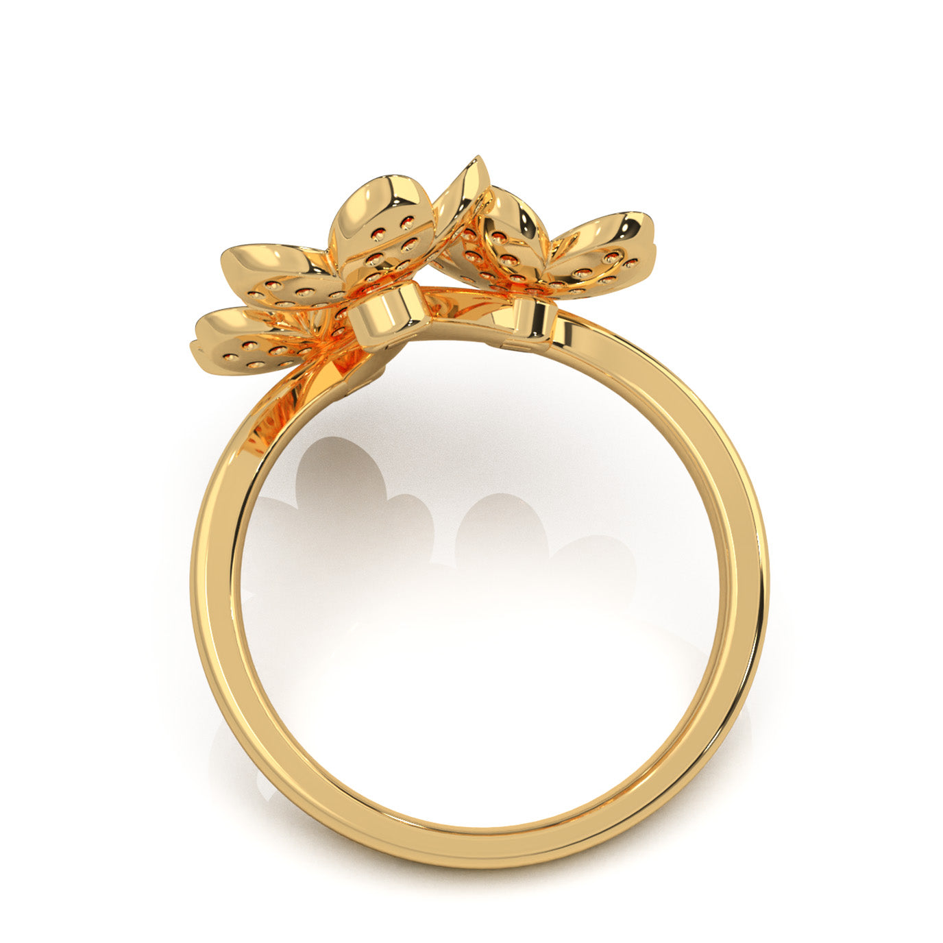 0.75 ct Moissanite Fancy Rings in 14k Yellow Gold