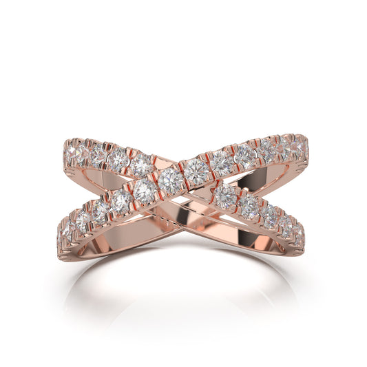 1.10 ct Moissanite Fancy Rings in 10k Rose Gold