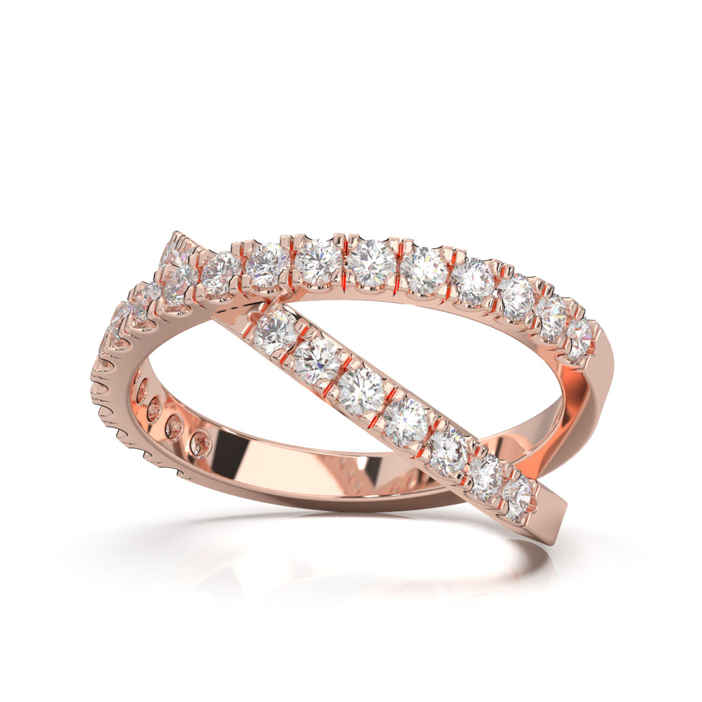 1.10 ct Moissanite Fancy Rings in 14k Rose Gold