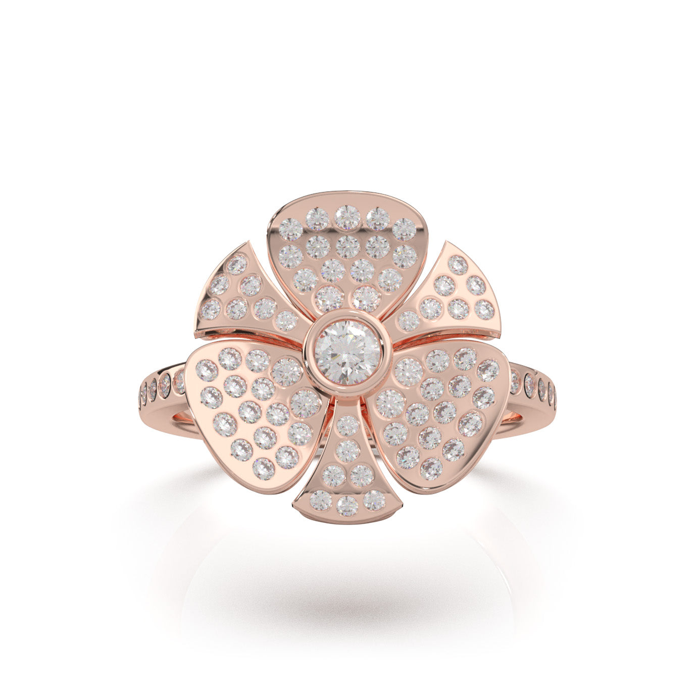 0.85 ct Moissanite Fancy Rings in 14k Rose Gold