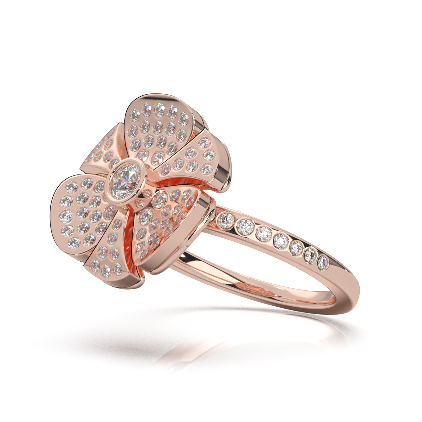 0.85 ct Natural Diamond Fancy Rings in 10k Rose Gold
