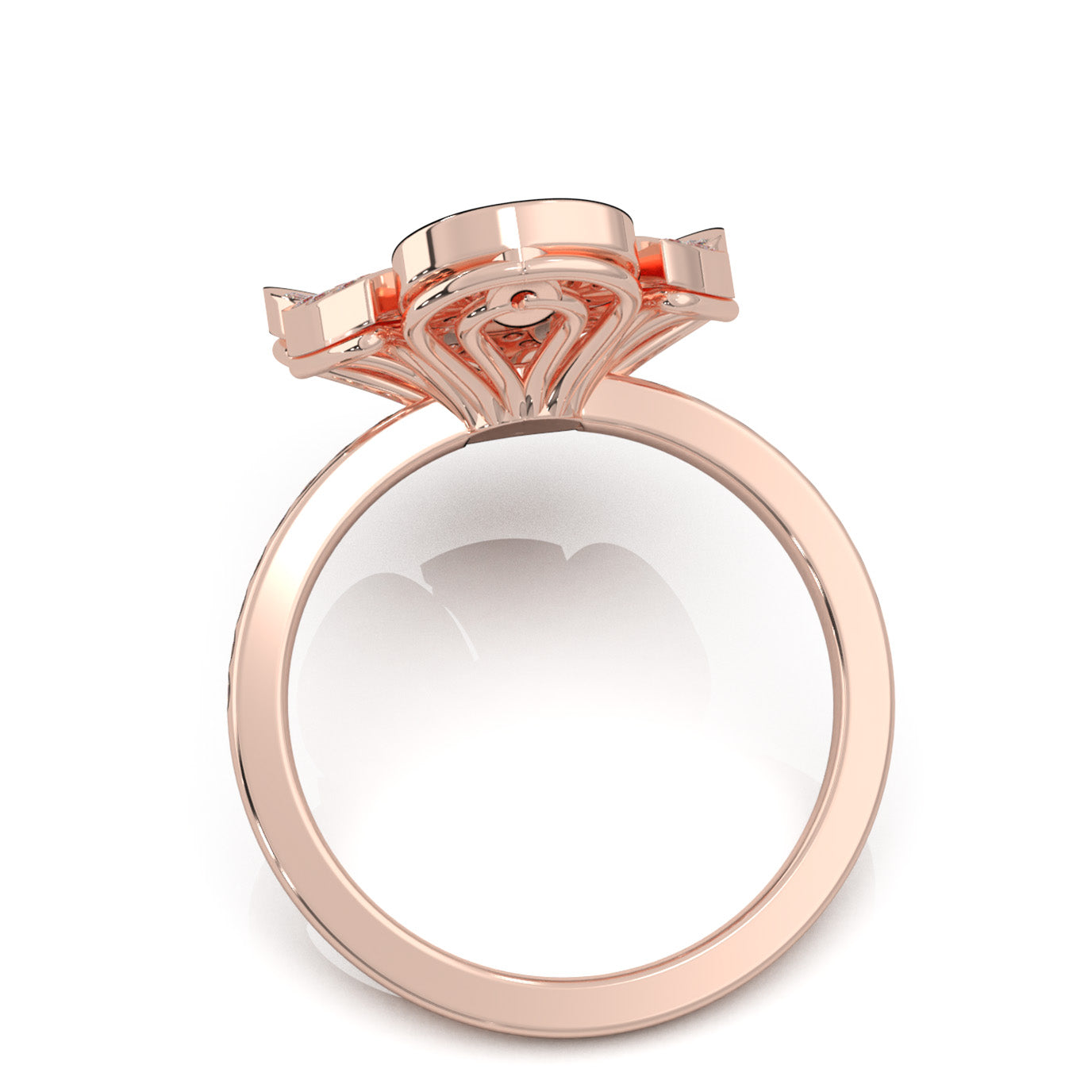 0.85 ct Moissanite Fancy Rings in 14k Rose Gold