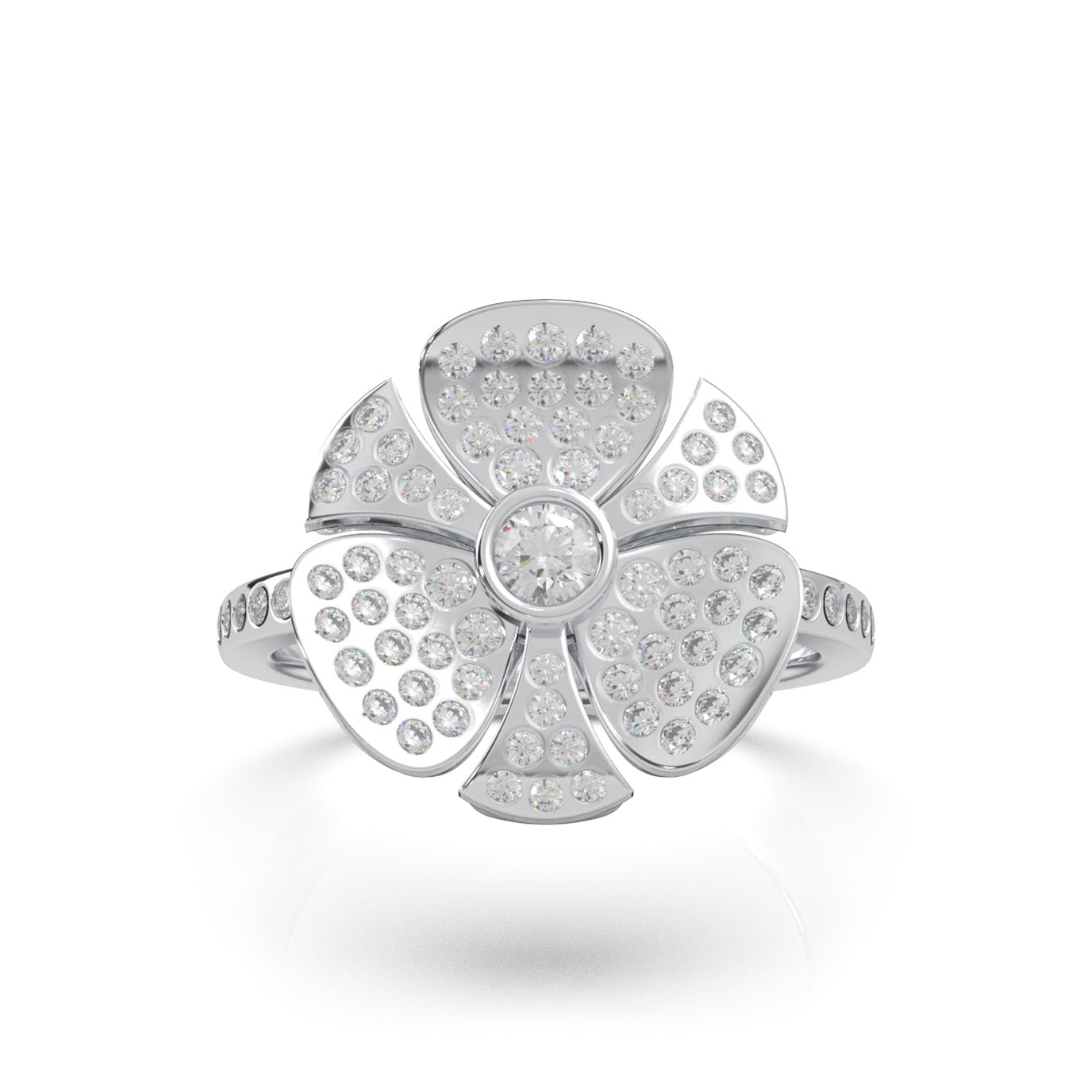 0.85 ct Moissanite Fancy Rings in 14k White Gold