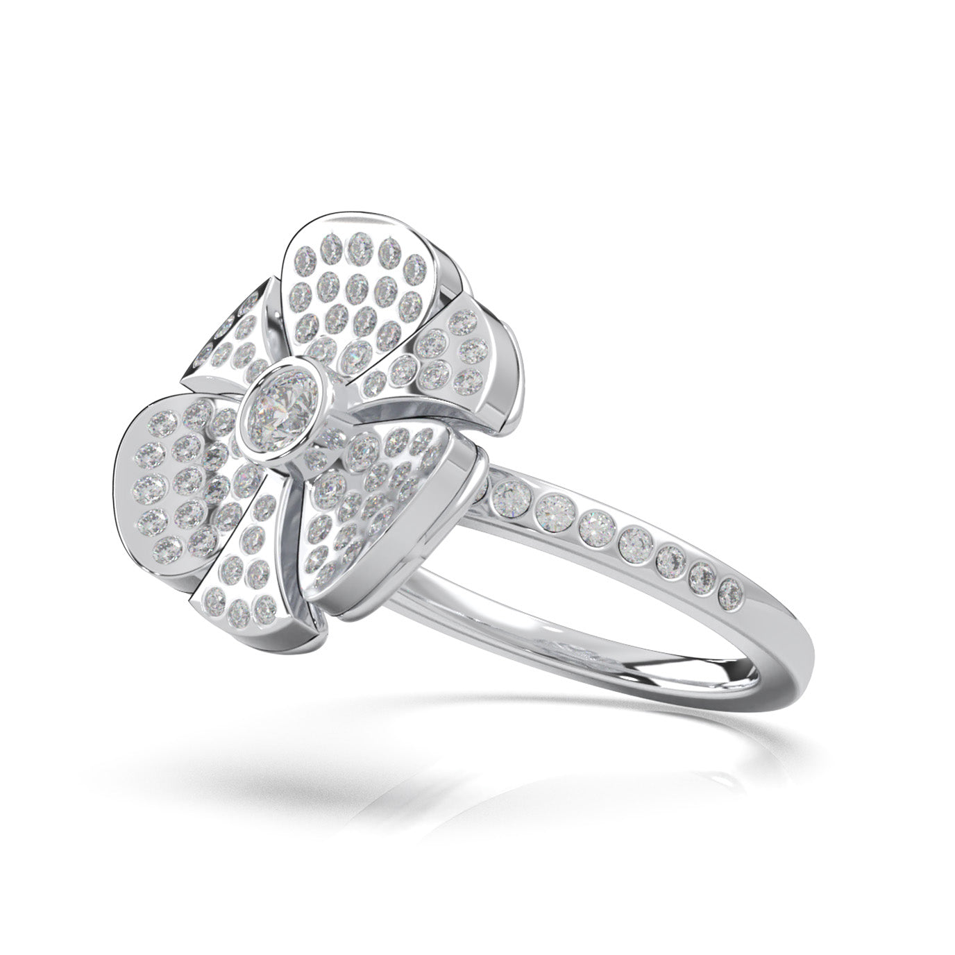 0.85 ct Natural Diamond Fancy Rings in 10k White Gold