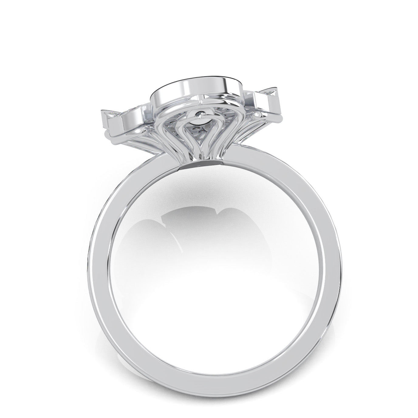0.85 ct Natural Diamond Fancy Rings in 14k White Gold