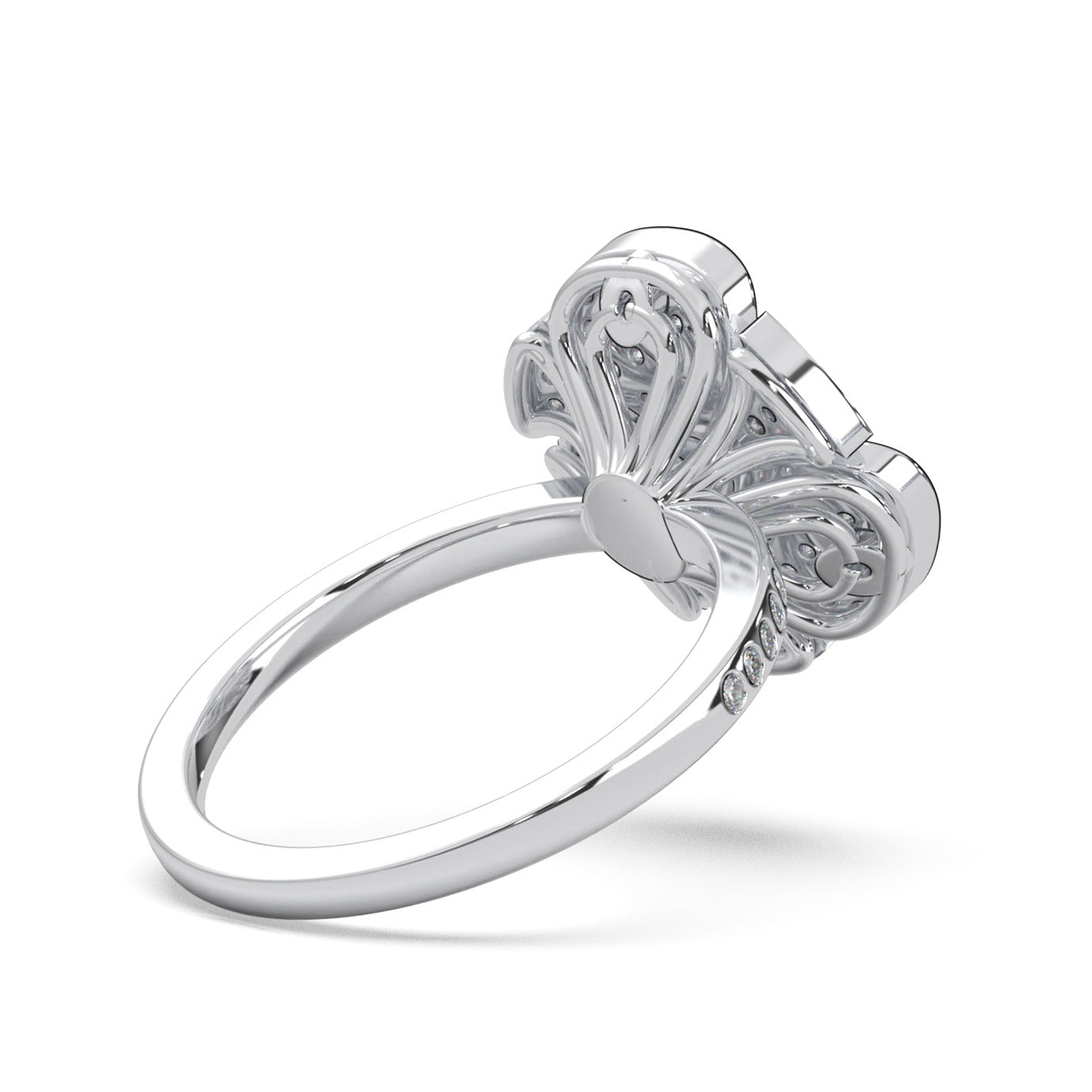 0.85 ct Moissanite Fancy Rings in 14k White Gold