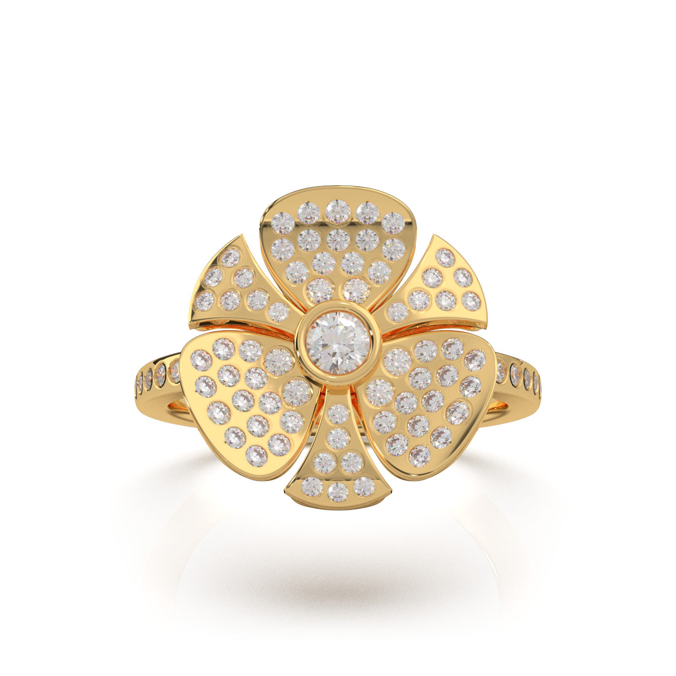 0.85 ct Lab Grown Diamond Fancy Rings in 14k Yellow Gold