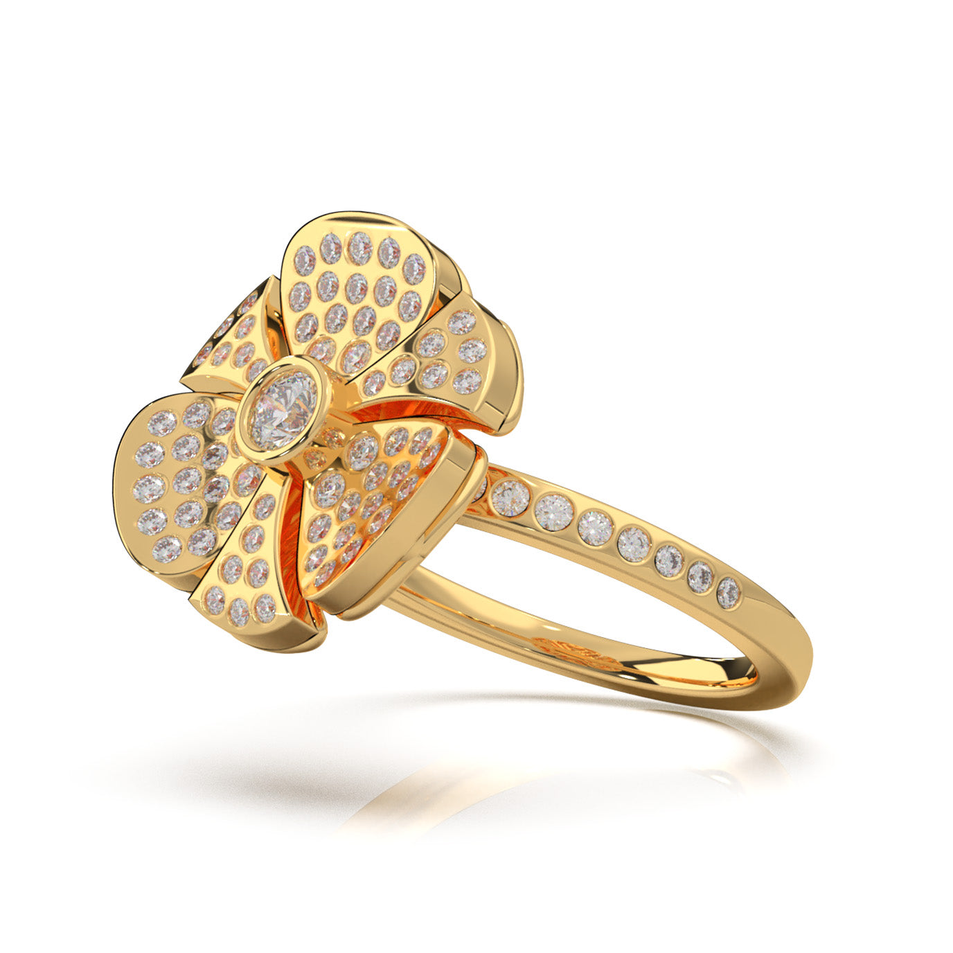 0.85 ct Moissanite Fancy Rings in 14k Yellow Gold