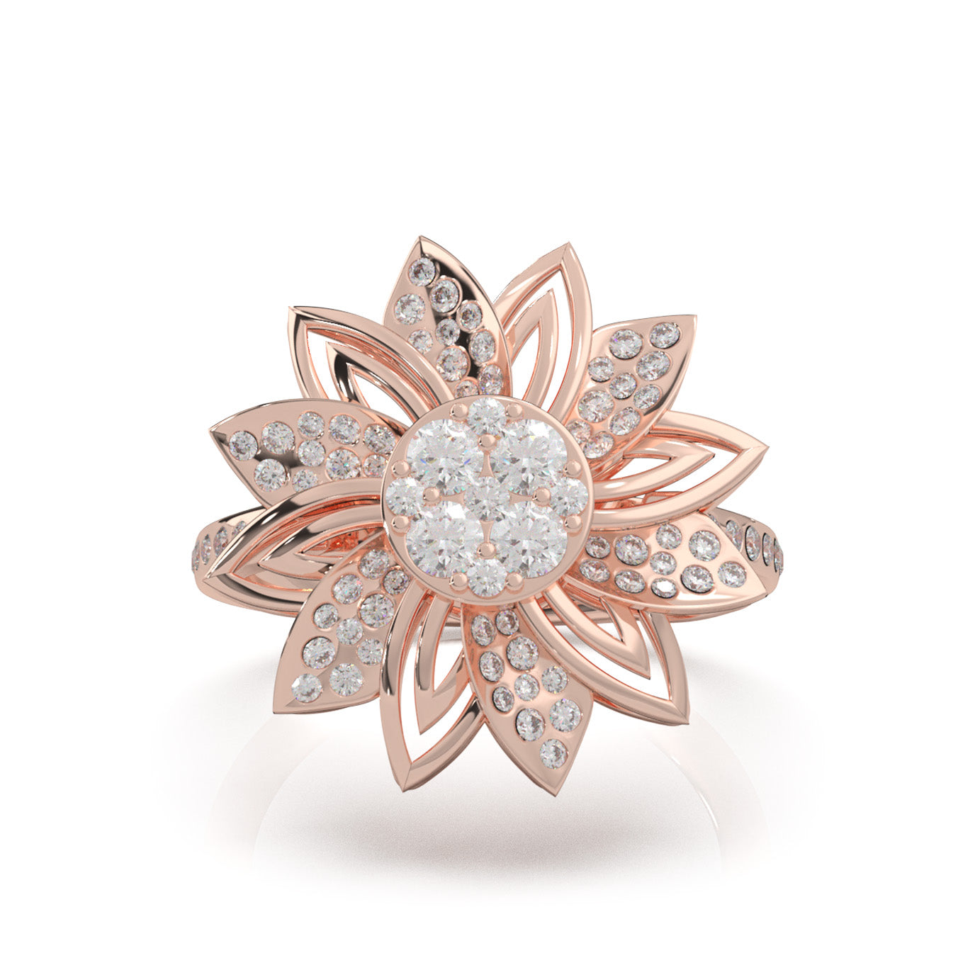 0.90 ct Natural Diamond Fancy Rings in 10k Rose Gold