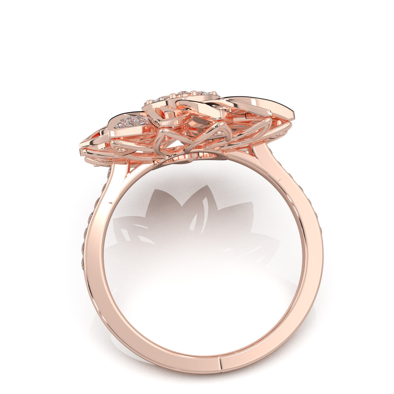 0.90 ct Natural Diamond Fancy Rings in 14k Rose Gold