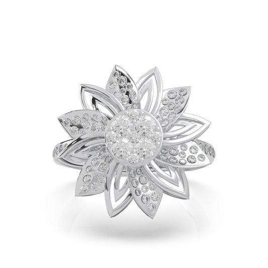 0.90 ct Natural Diamond Fancy Rings in 10k White Gold