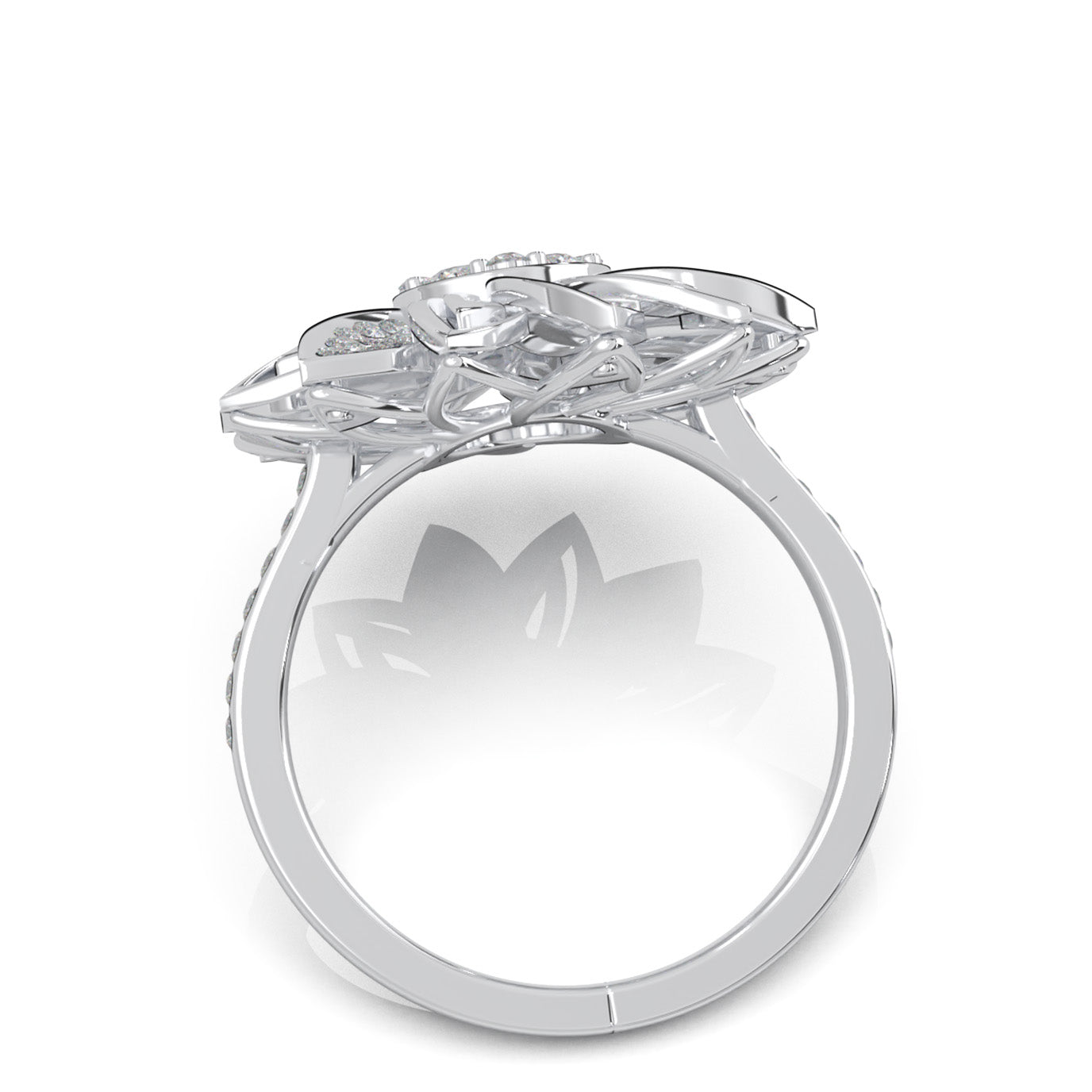 0.90 ct Moissanite Fancy Rings in 14k White Gold