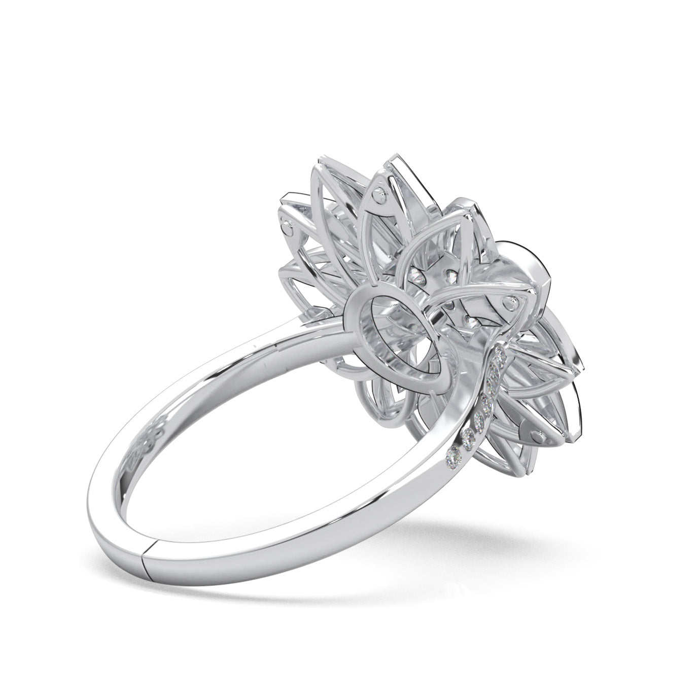 0.90 ct Natural Diamond Fancy Rings in 14k White Gold