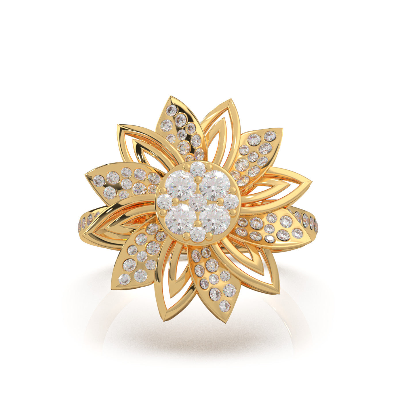 0.90 ct Lab Grown Diamond Fancy Rings in 14k Yellow Gold