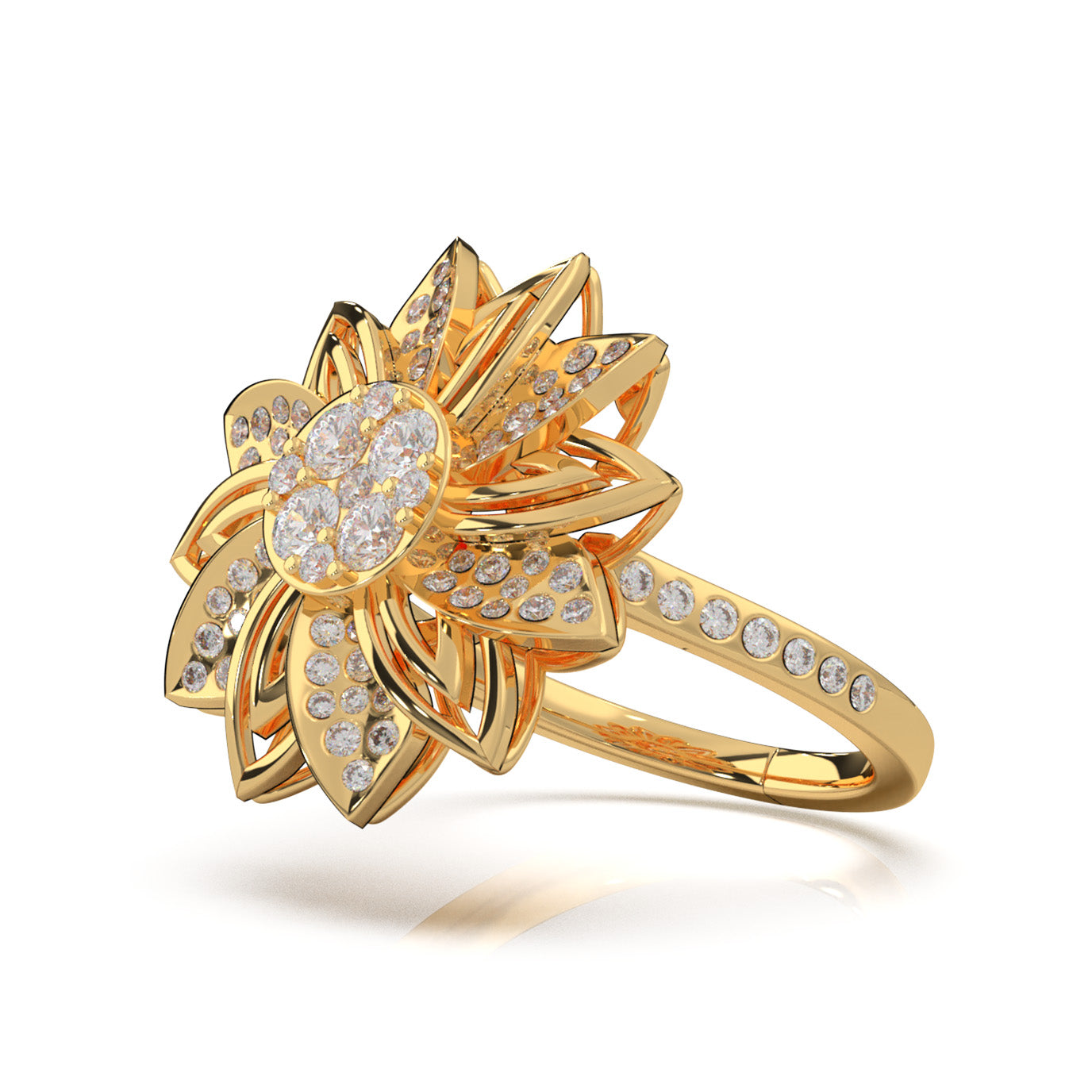 0.90 ct Natural Diamond Fancy Rings in 10k Yellow Gold