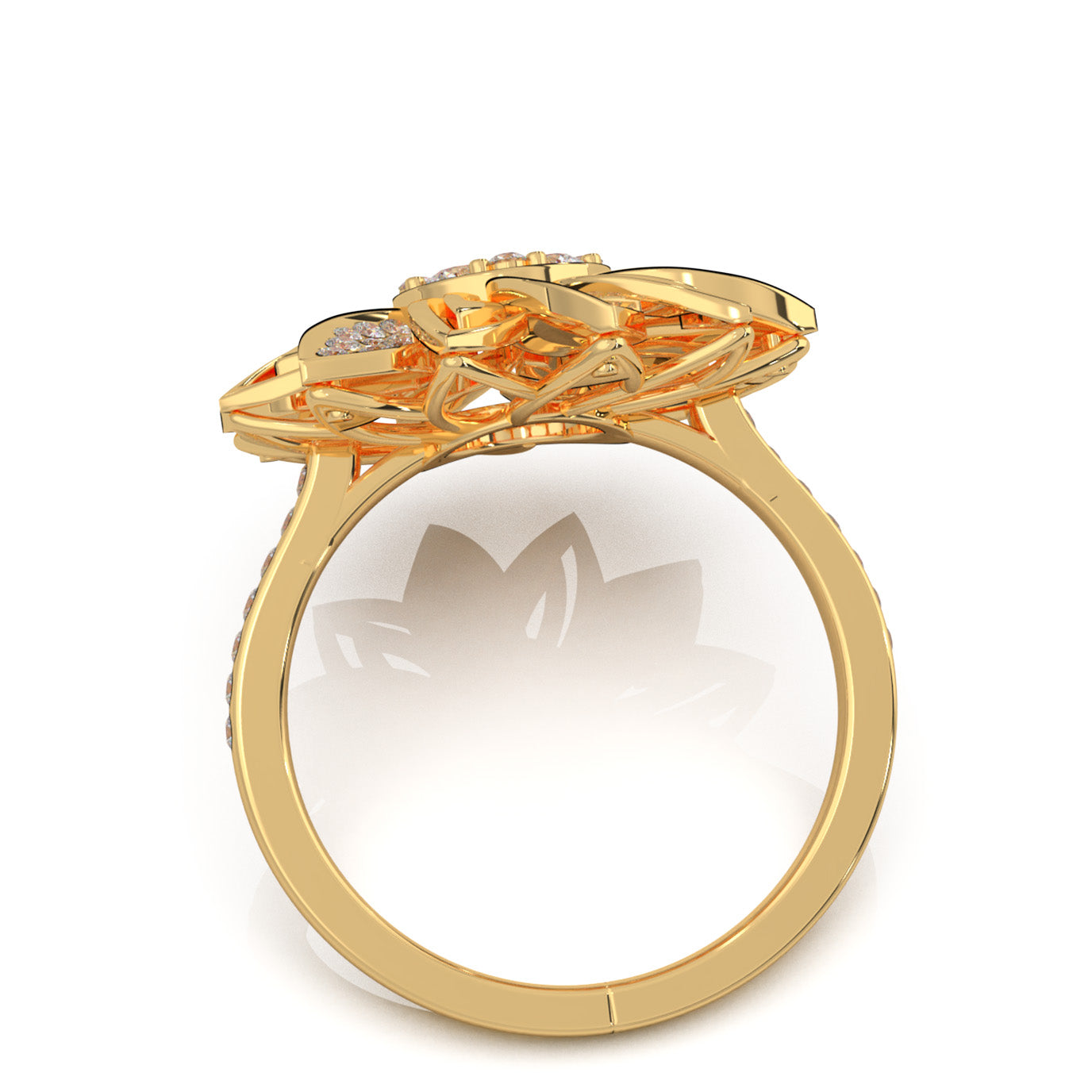 0.90 ct Natural Diamond Fancy Rings in 14k Yellow Gold