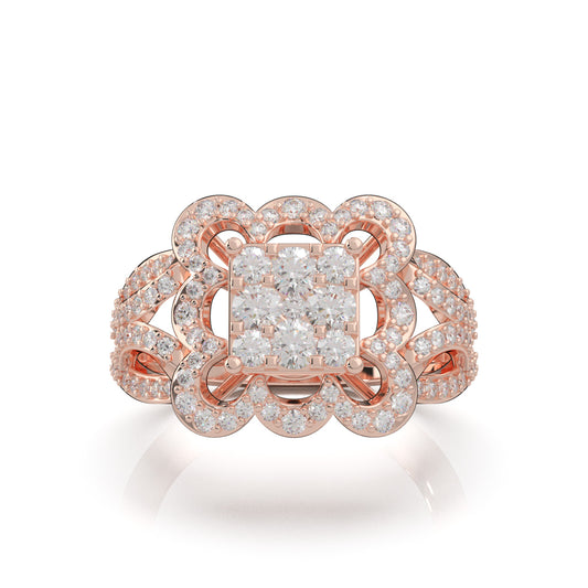 1.20 ct Lab Grown Diamond Fancy Rings in 14k Rose Gold